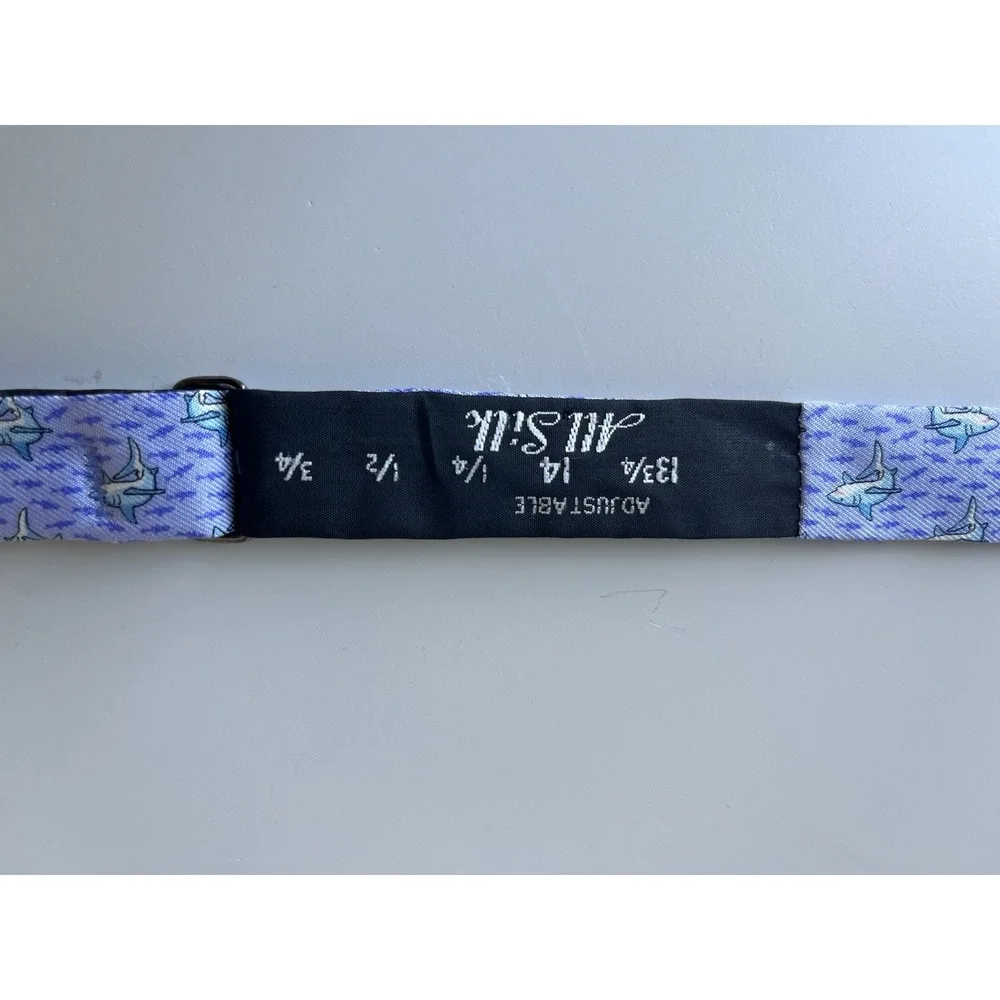 Vineyard Vines Bow Tie Silk‎ Adjustable - Blue Beach Shark USA EUC
